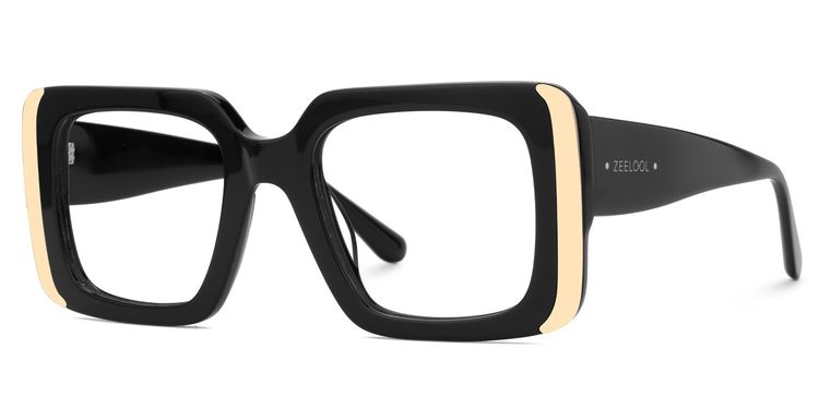 Jesse Rectangle Black Glasses