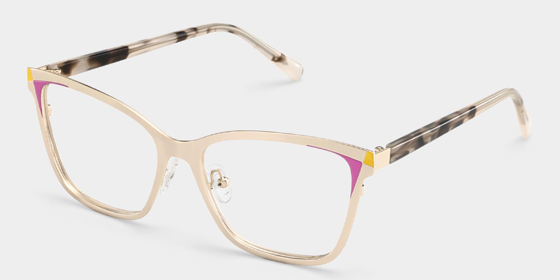 Elise Gold Frame Glasses with Rectangle Frame Online | ZEELOOL3