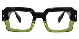 Bobbee Square Black-Green Glasses0