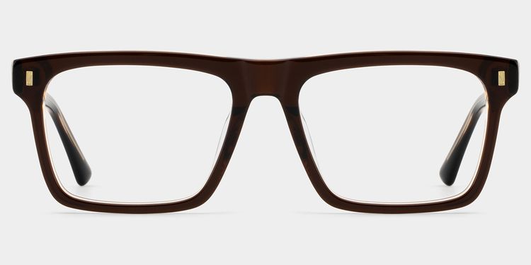 Henry Rectangle Brown Glasses