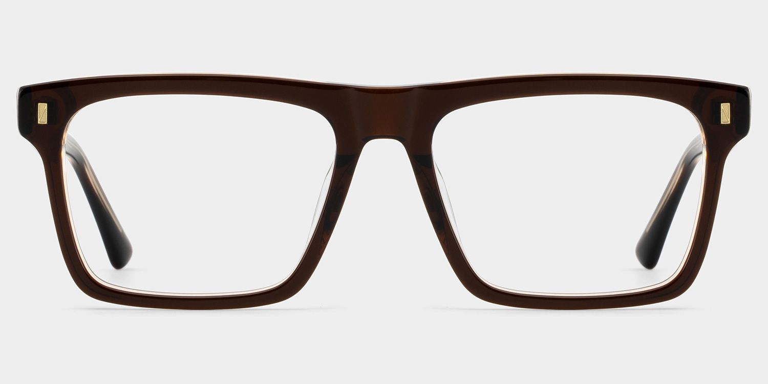 Rectangle Brown Eyeglasses- Henry Acetate Frame Glasses1