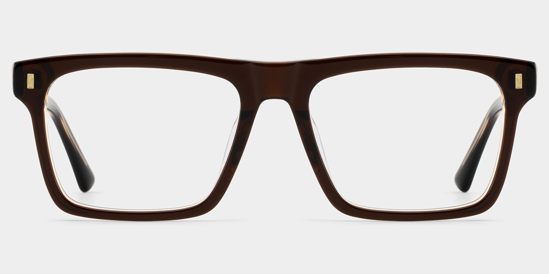 Rectangle Brown Eyeglasses- Henry Acetate Frame Glasses1