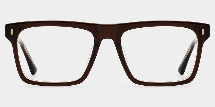 Henry Rectangle Brown Glasses