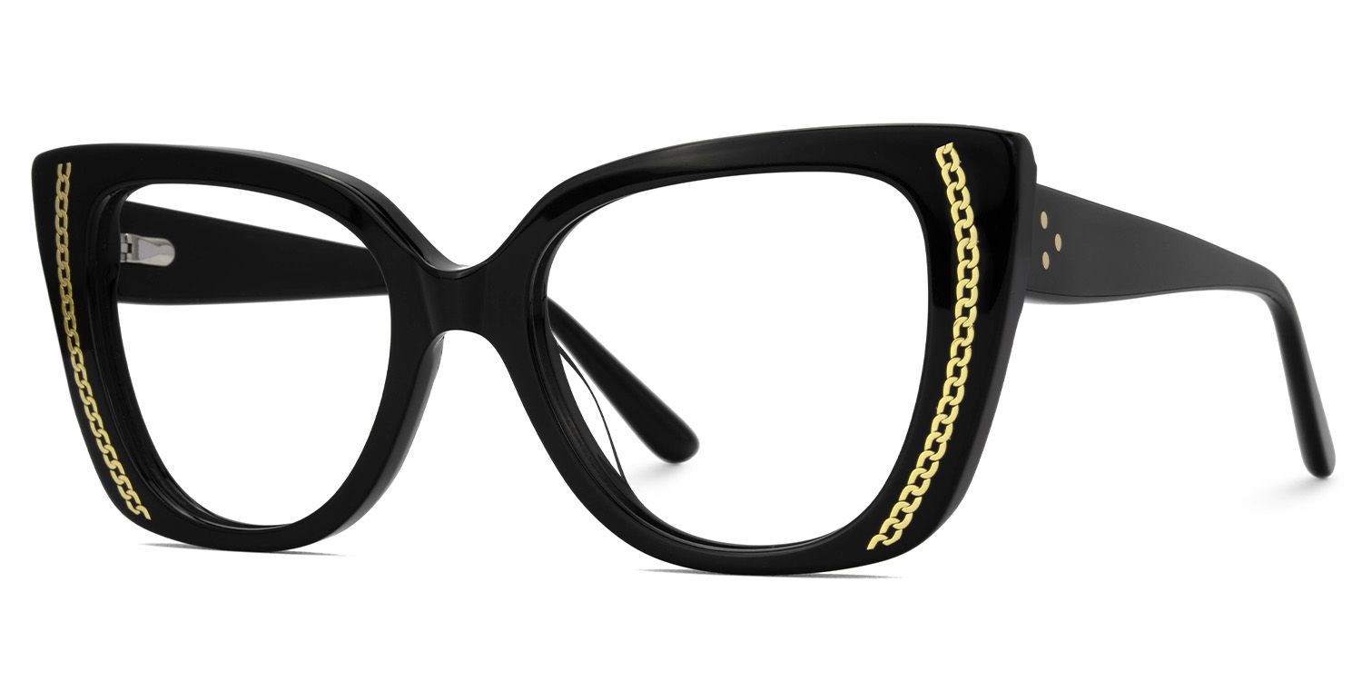 Smolin Acetate Black Cateye Specs | Zeelool1