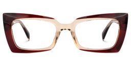 Bueghly Rectangle Beige-Red Glasses0