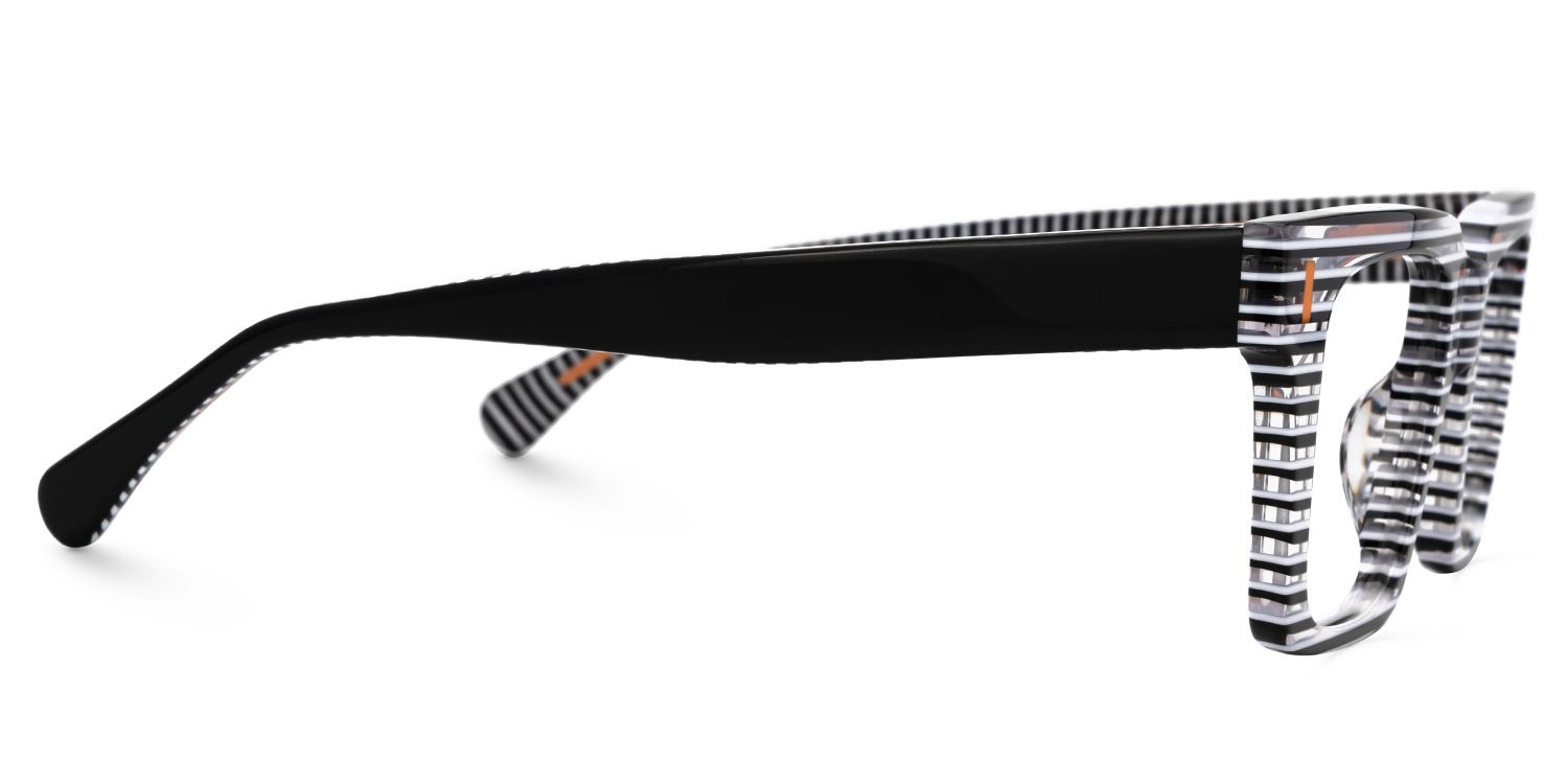 Kirkland Black-White Rectangle Designer Eyeglasses2