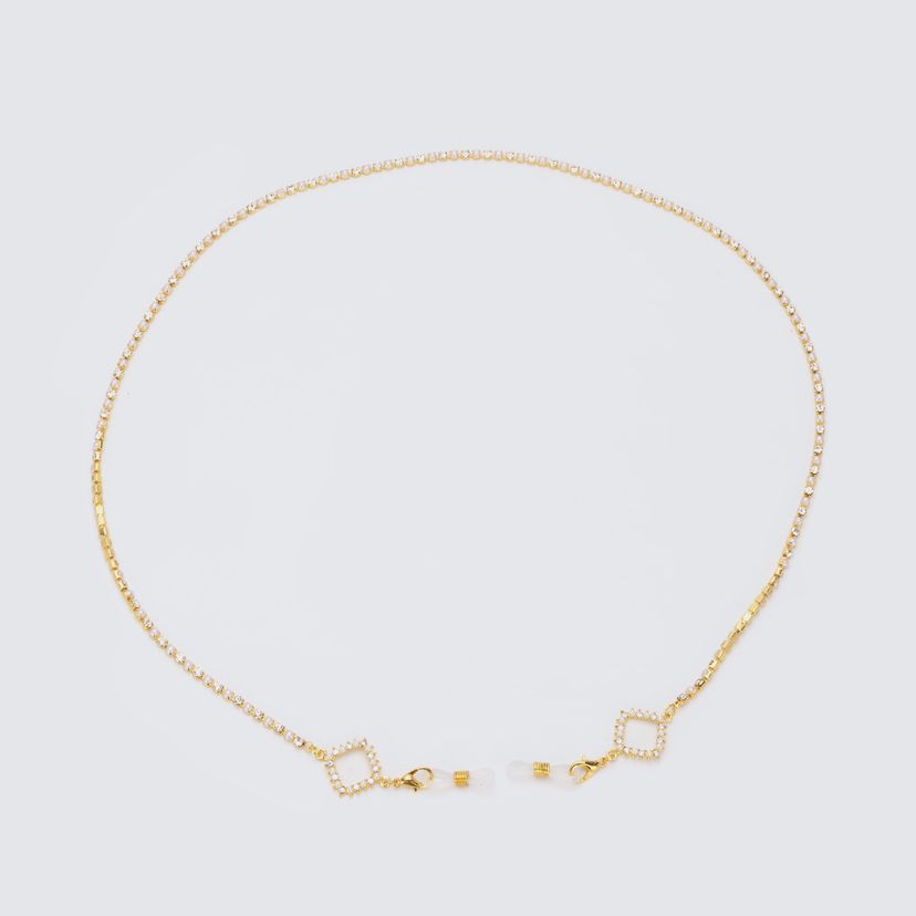 Stylish Clear Pearl Gold Eyeglasses Chains