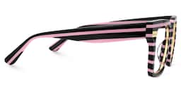 Taylor Square Black Pink Striped Glasses2