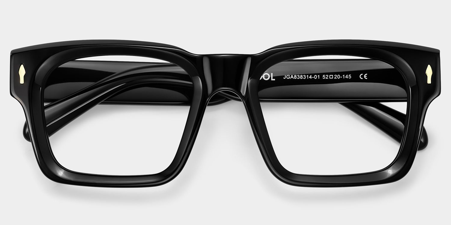 Rectangle Herman Black Frames Designer Glasses1