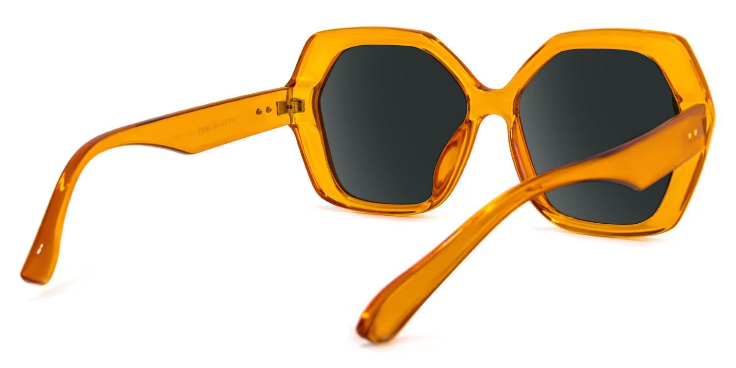 Piper Plastic Earthy-Yellow Geometric Frame Sunglasses | ZEELOOL3