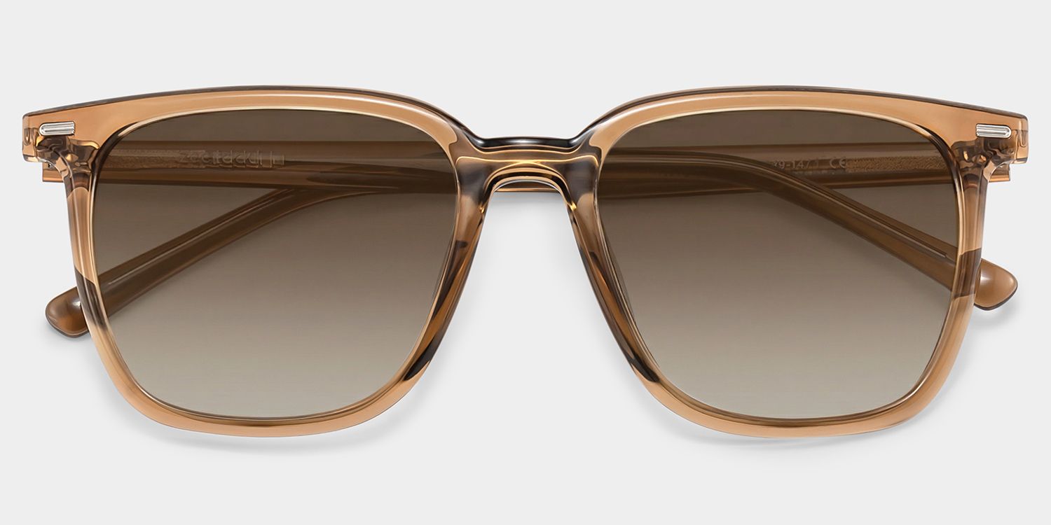Eliza Square Light Brown Prescription Sunglasses | ZEELOOL1