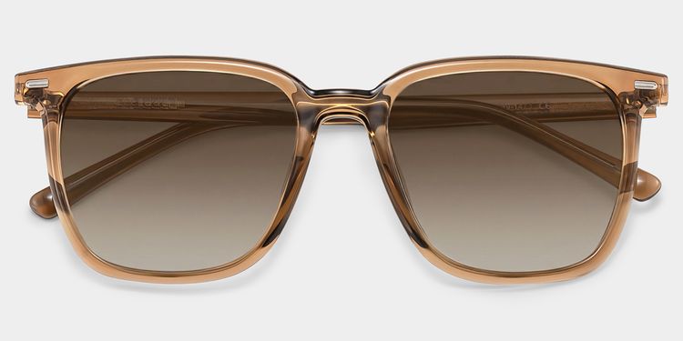 Eliza Light Brown Square Sunglasses