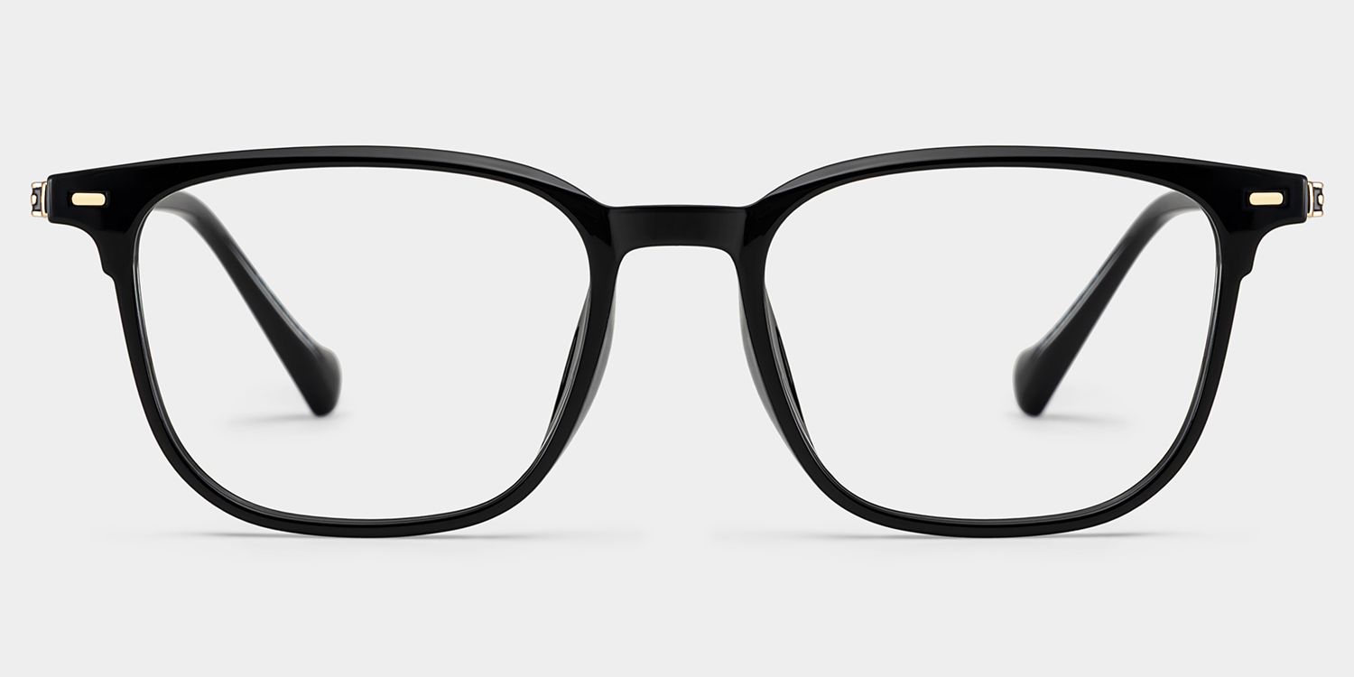 William Men's Black Rectangular Eyeglasses in Mixed Frames | ZEELOOL