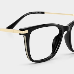 Selena Rectangle Black Glasses5