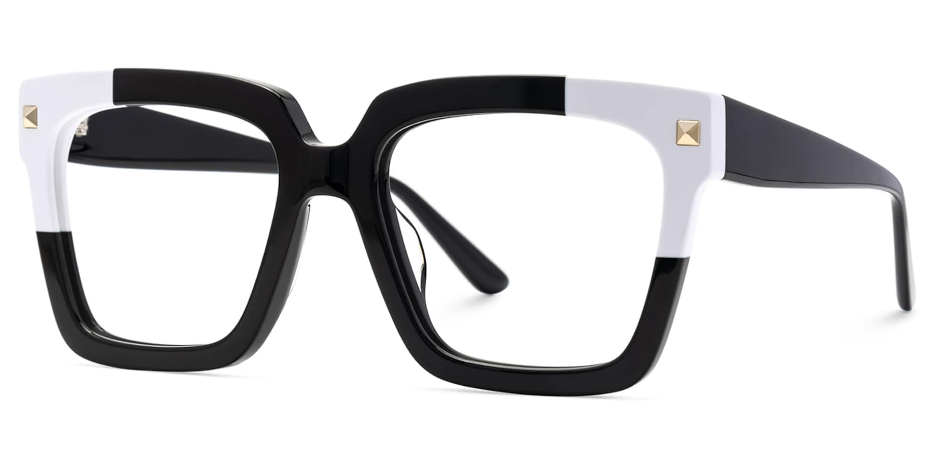 Glendalis Square Black and White Frames for Glasses  | Zeelool1