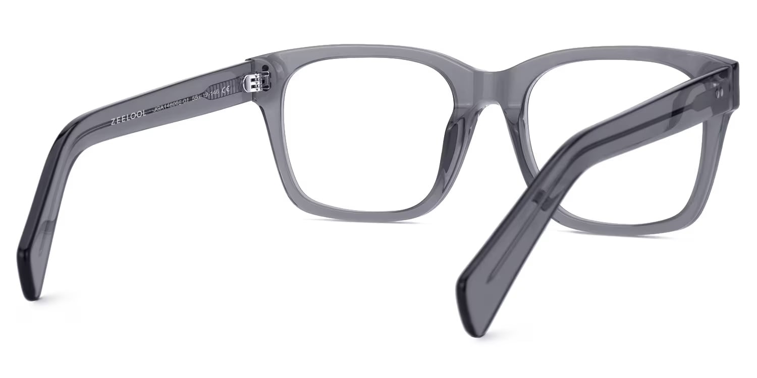 Fussell Square Gray Full-Frame Glasses | Zeelool3