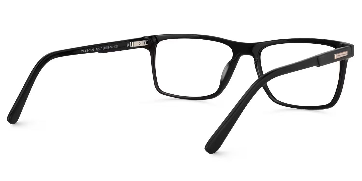 Daniel Rectangle Black Glasses | Zeelool Glasses4