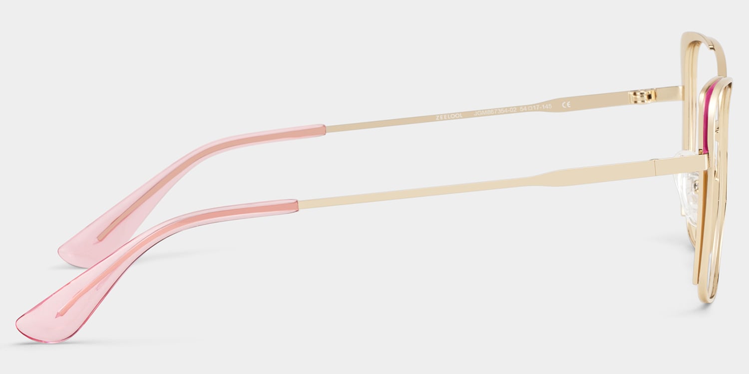 Tessa Cat-Eye Pink Gold Glasses4