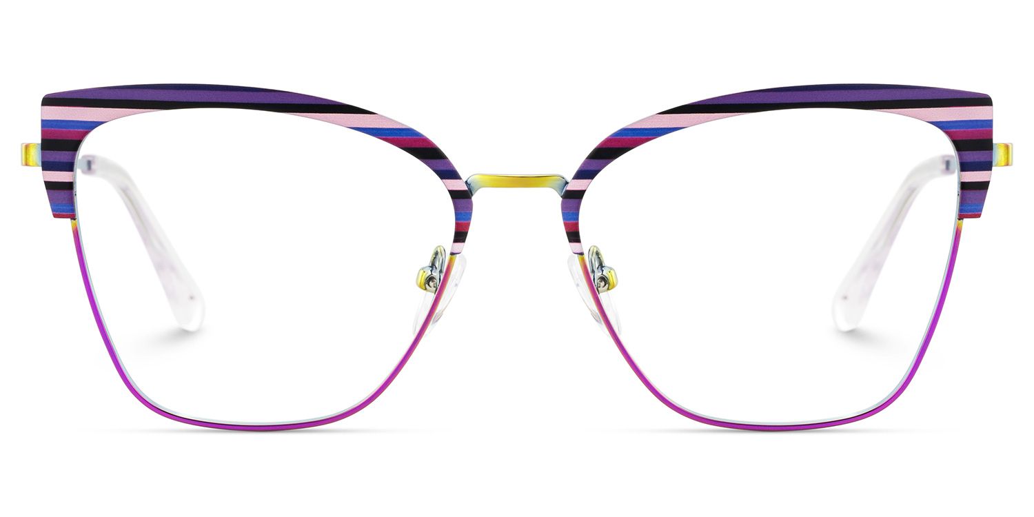 Harley Browline Purple Color Frame Glasses for Women | Zeelool1