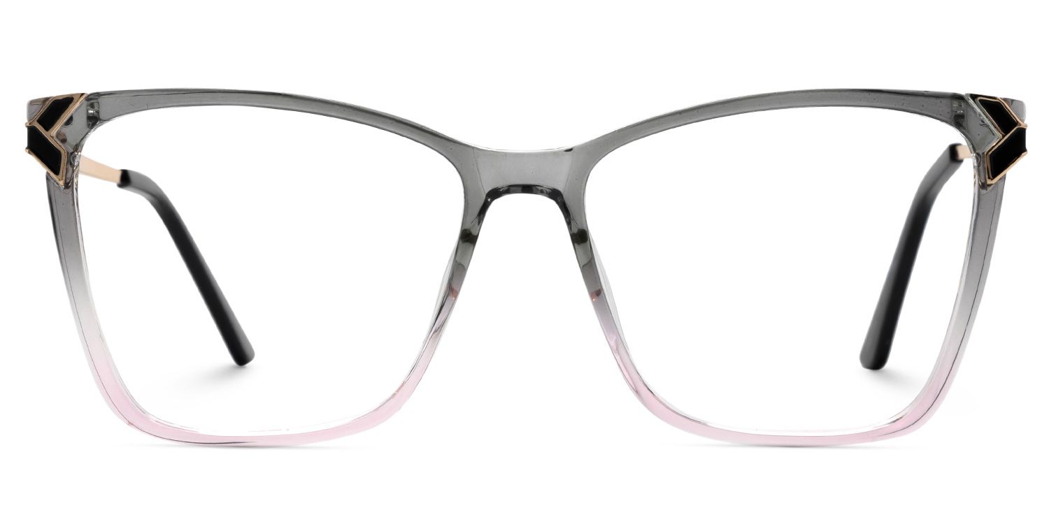 Tricee square grey glasses with gold arms for females | Zeelool0