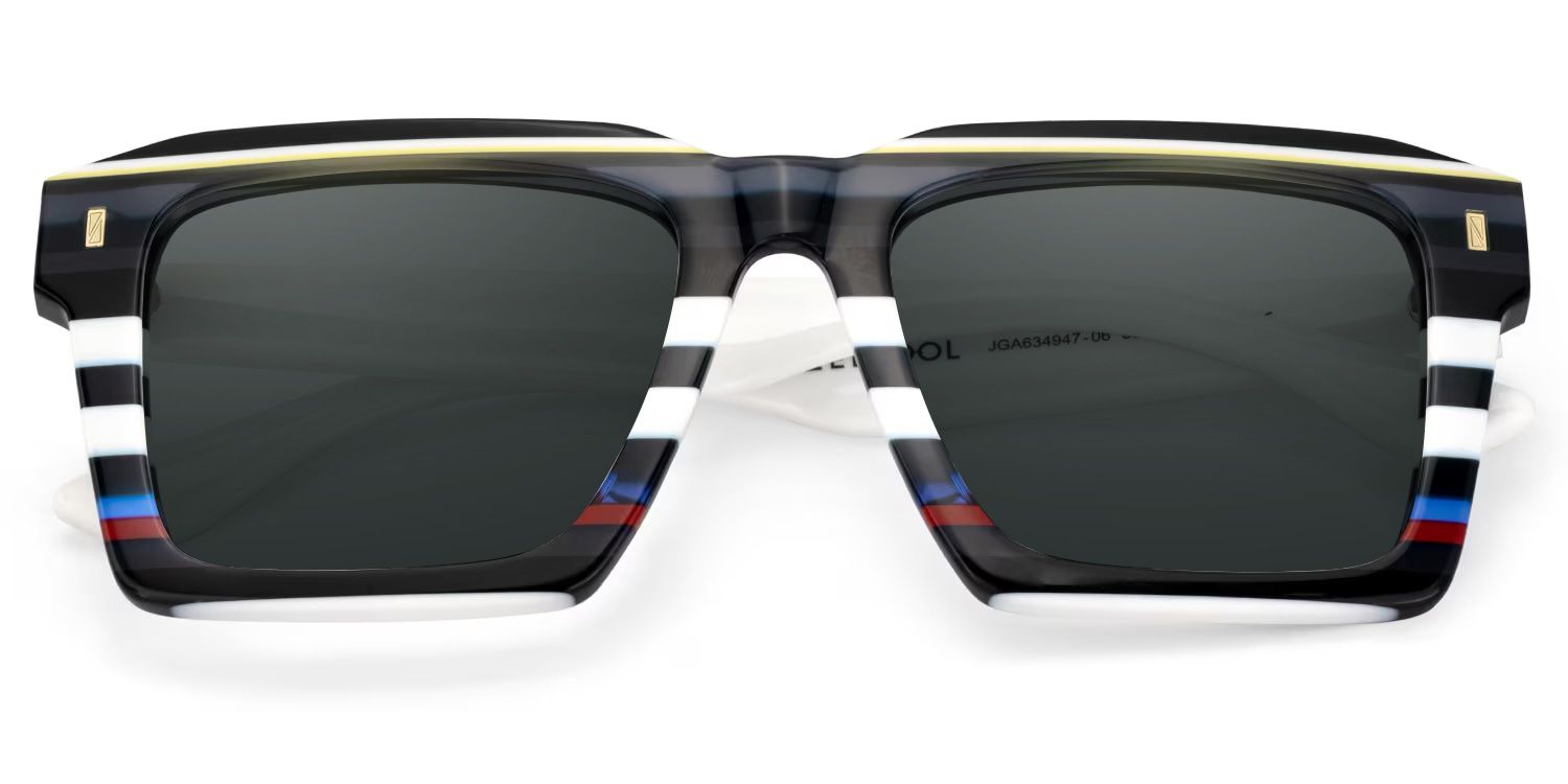 Kenish Acetate Black White Frame Sunglasses | ZEELOOL1