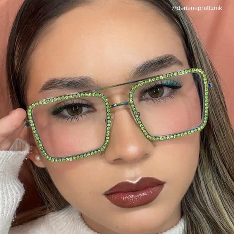 Diva Square Green Glasses