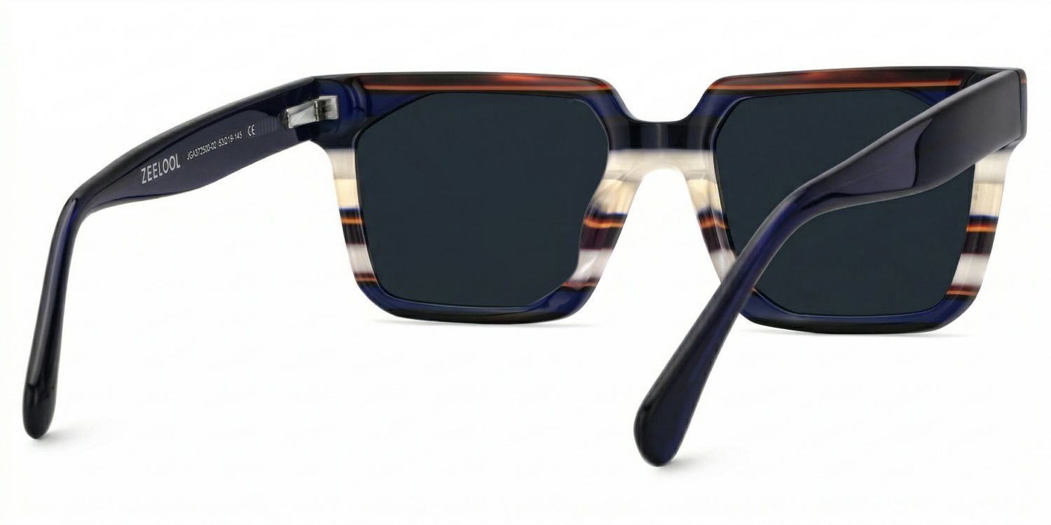 Laguer Rectangle Style Blue Frame Sunglasses | ZEELOOL