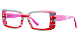 Gleam Rectangle Red Glasses3