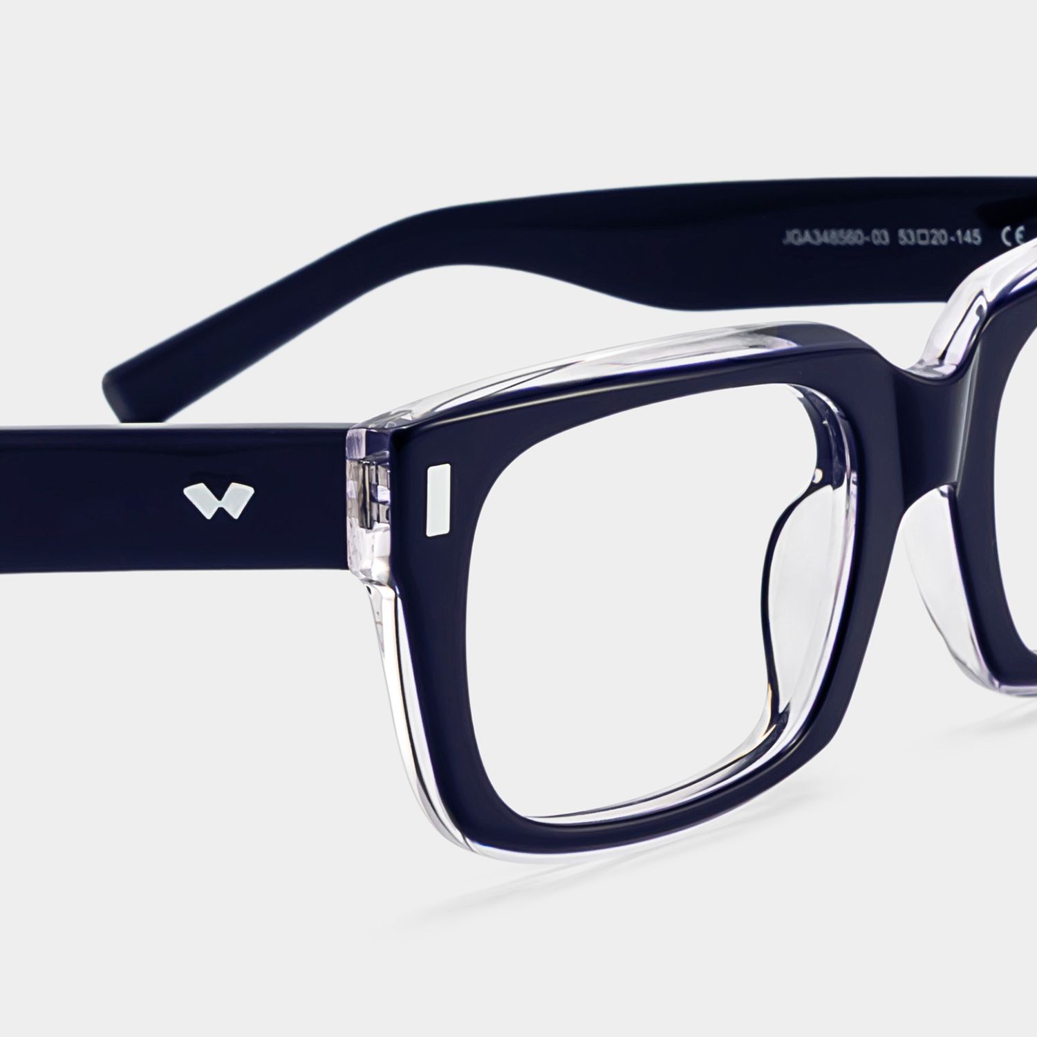 Fayssel Blue Rectangle Acetate Frame Glasses for Men | ZEELOOL5