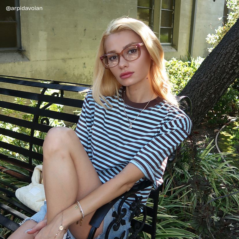 Madeline Beige Cat-eye Glasses
