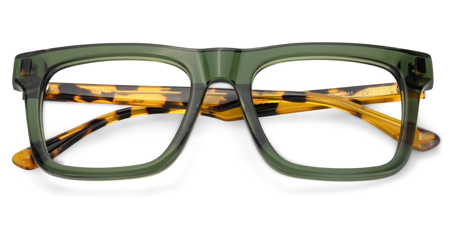 Square Green Eyeglasses Frames For Men | Zeelool2