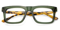 Matthews Square Green Glasses2
