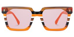 Laguer Rectangle Orange Sunglasses0
