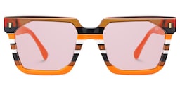 Laguer Rectangle Orange Sunglasses0