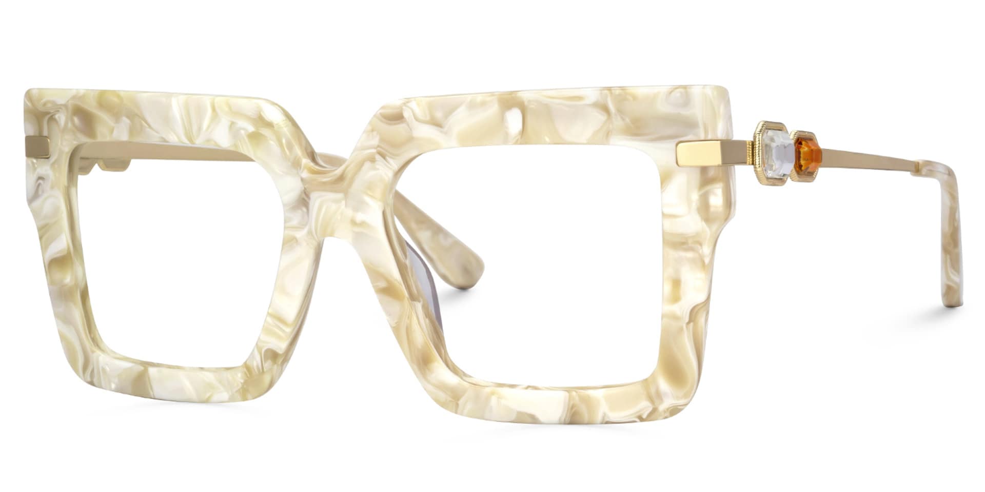 Radic White Marble Glasses with Design Square Frames1