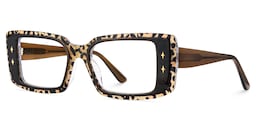Gleam Rectangle Leopard Glasses3