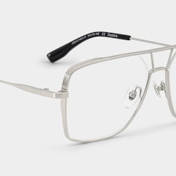 Angular rectangular aviators with a graphic edge.5