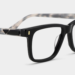 Travis Rectangle Black Glasses5