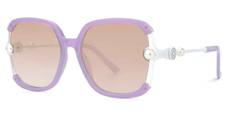 Steffanie Square Purple Sunglasses