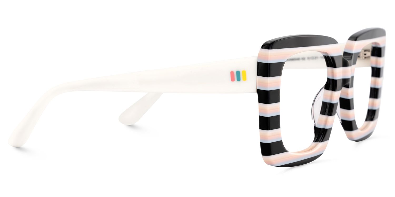 Dianna Rainbow Rectangle Thick Frame Glasses | Zeelool4