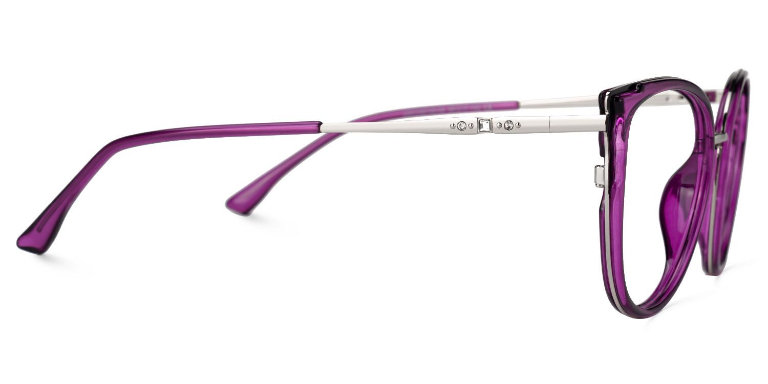 Estrada Cateye Purple Eyeglasses with Mixed Materials -Zeelool2