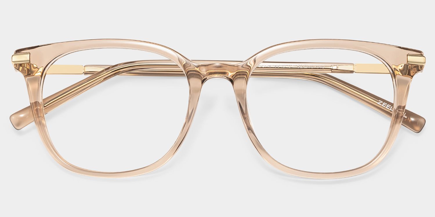 Square Beige Eyeglasses- Vilmarie Acetate Frame Glasses2