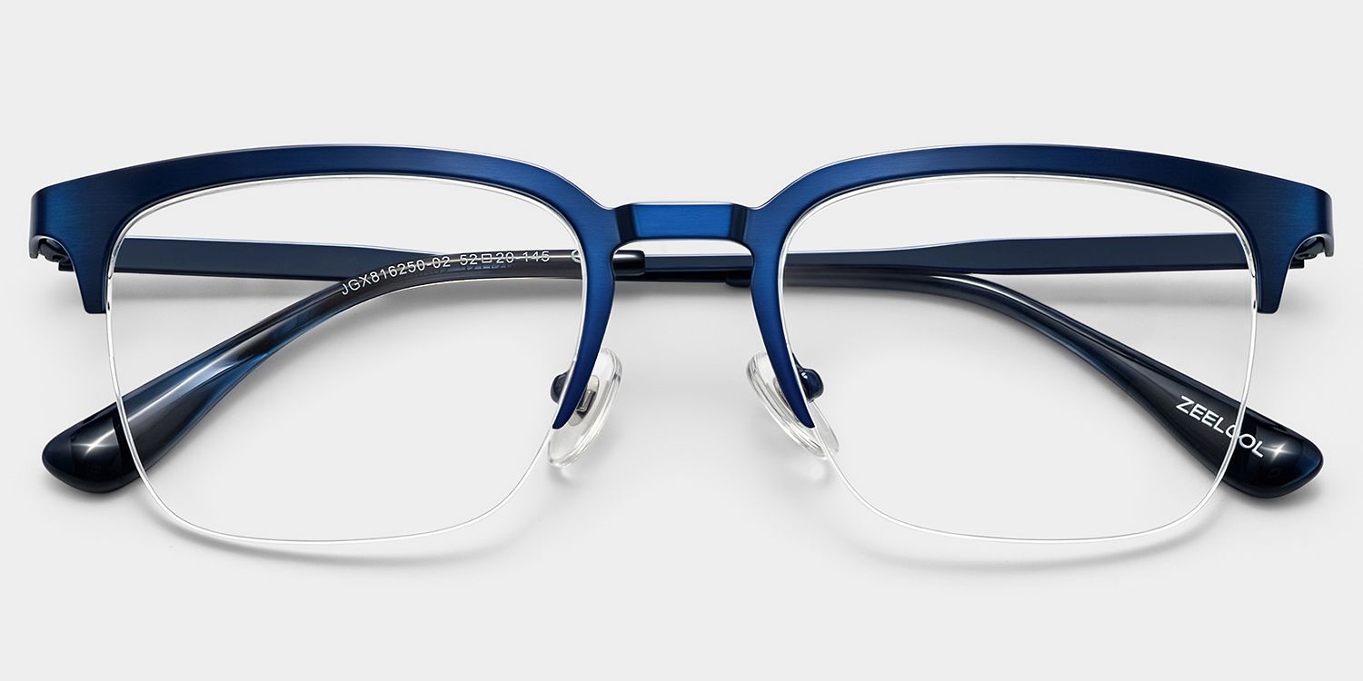 Shop Peyton Blue Browline Eyeglasses Online | ZEELOOL2