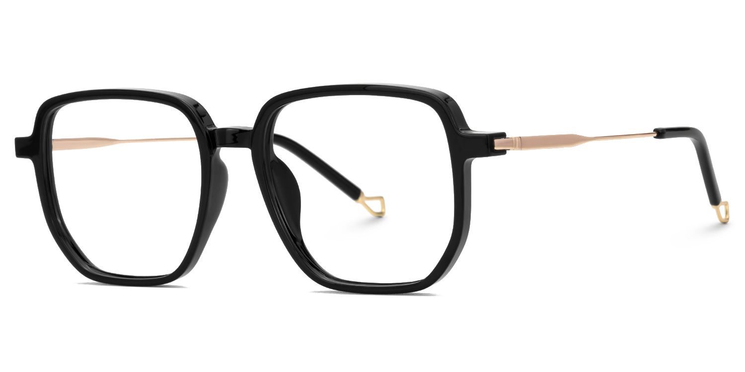 Mandler Square Black Full-Frame Glasses | Zeelool1