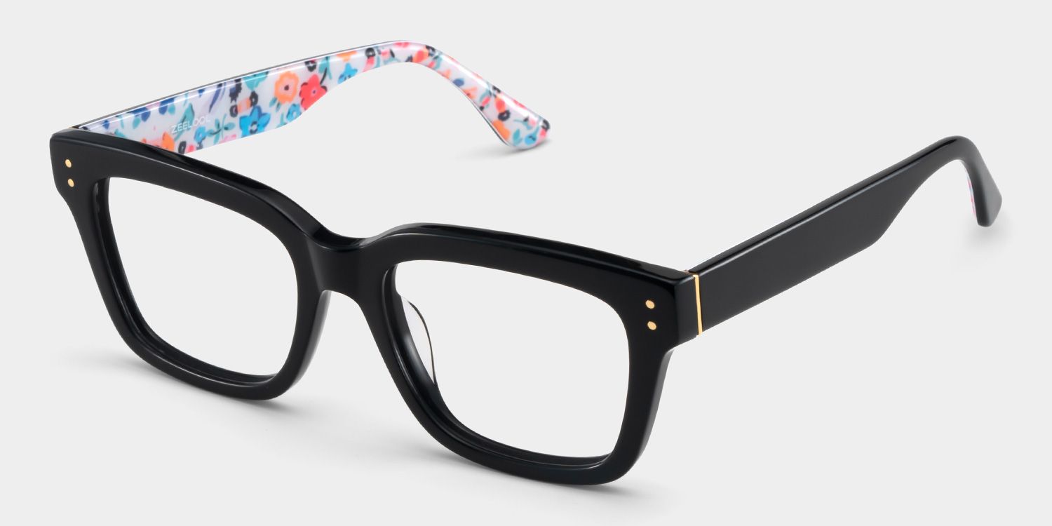Zinnia Black Frame Glasses with Rectangle Frame Online | ZEELOOL6