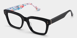 Zinnia Rectangle Black Glasses6
