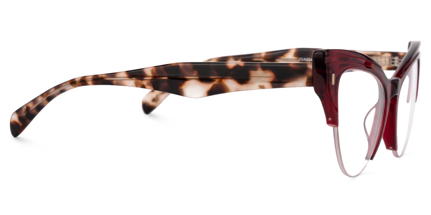 Castealia Red Eyeglasses with Cateye Shape | Zeelool Optical2