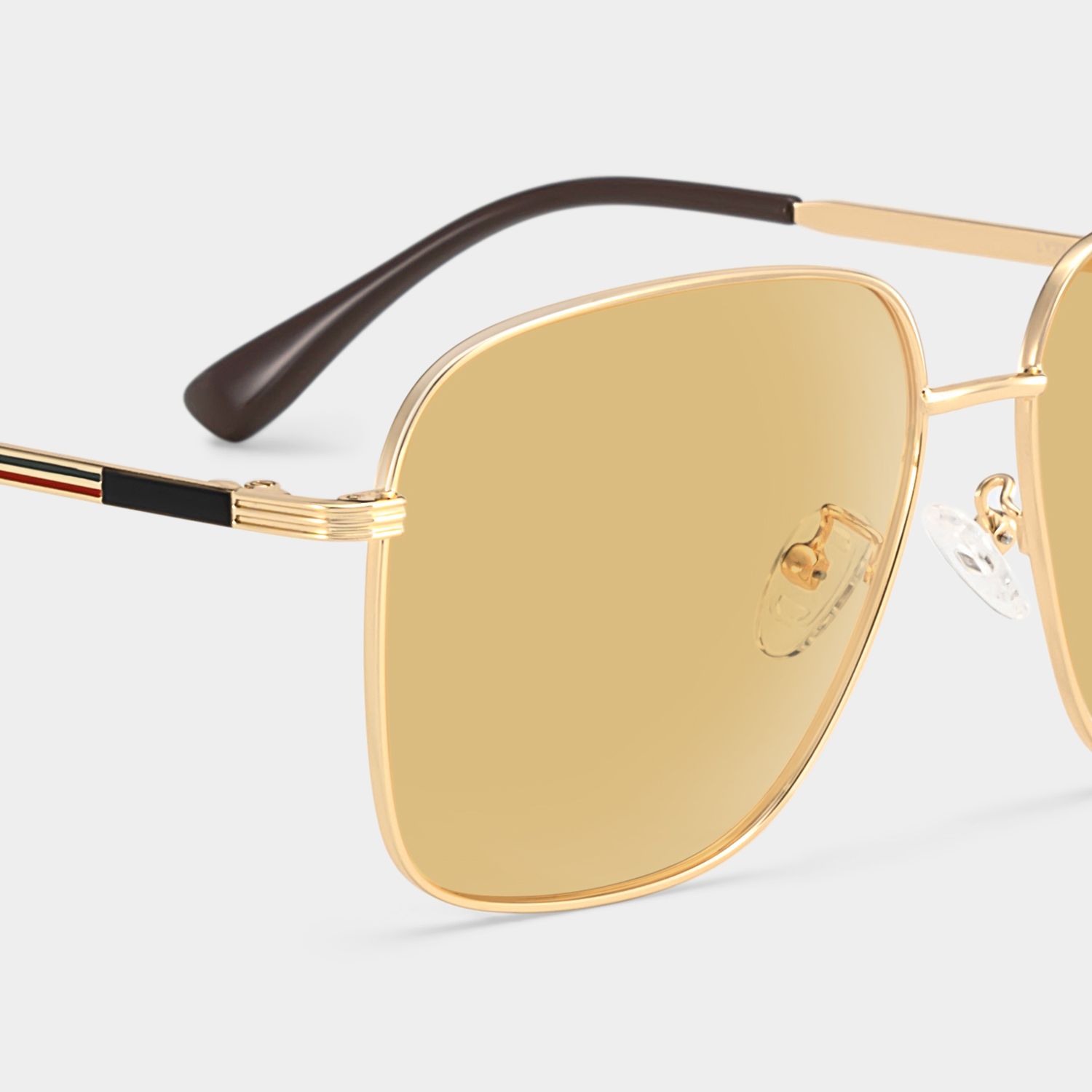 Valentina gold Frame Polarized Sunglasses with square Style Online | ZEELOOL5