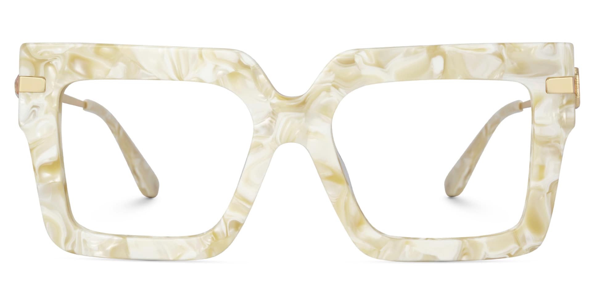 Radic White Marble Glasses with Design Square Frames0