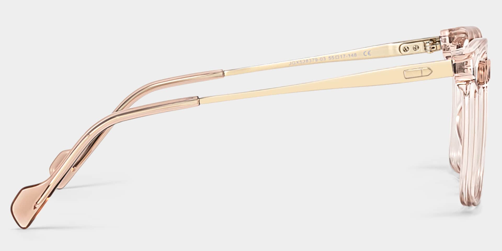 Thin Champagne Frame Glasses With Square Shape4